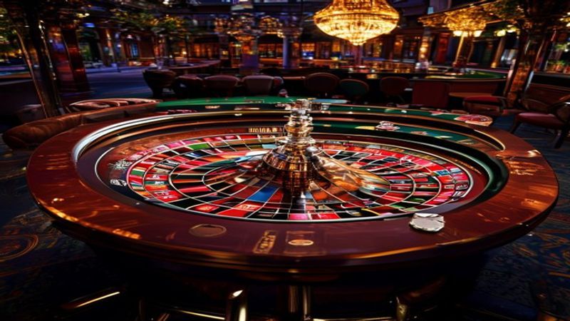 Bàn Roulette với các ô cược trong và cược ngoài
